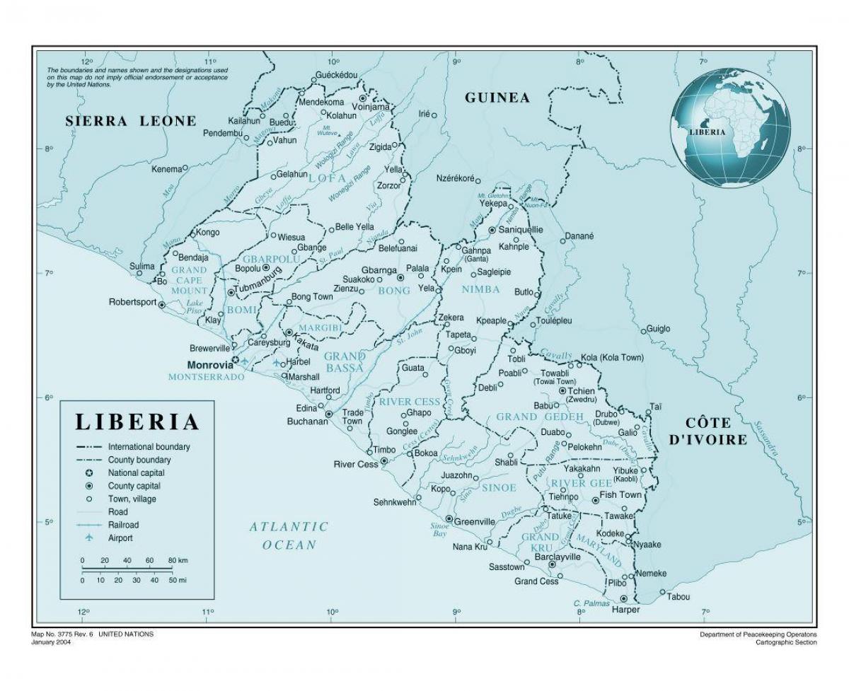 mapa Liberiji aerodrom
