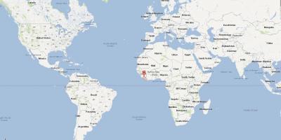 Liberiji lokaciju na svijetu mapu
